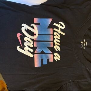 Nike Black Tee with Multicolor Logo